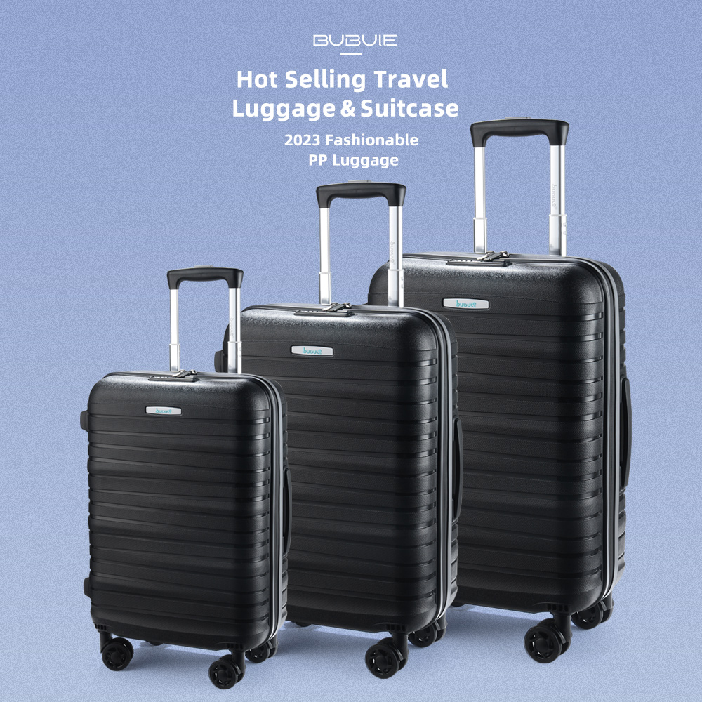 Bubule PP Material 3PCS High Quality Classic Luggage Set with Tsa Lock Spinner Wheels Ppl11